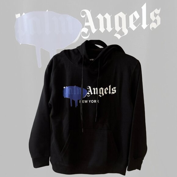 Palm Angels - New York Blue Spray Hoodie REP - Picture 1 of 5